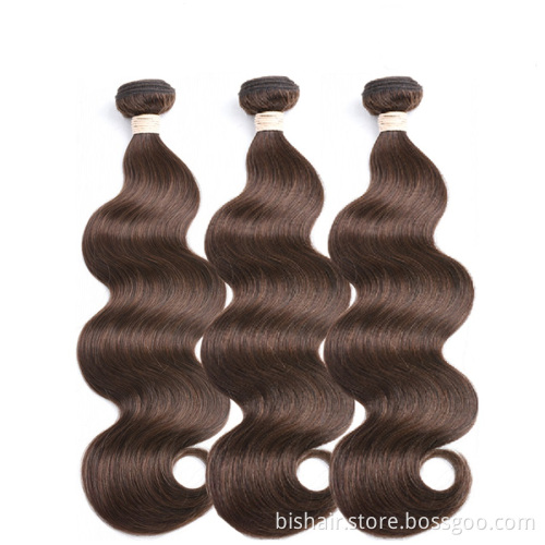 Wholesale Brown Brazilian Body Wave Hair Bundles Cheap Remy Hair Extensions 4# Color Brazilian Hair Weave Bundles For Women